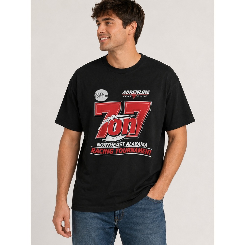 C2 Sport Mens XL Black 7on7 Northeast Alabama Passing Tournament Graphic T-Shirt